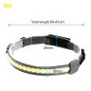 2PCS Headlamp COB LED Headlight USB Rechargeable Torch Work Light Bar Head Band