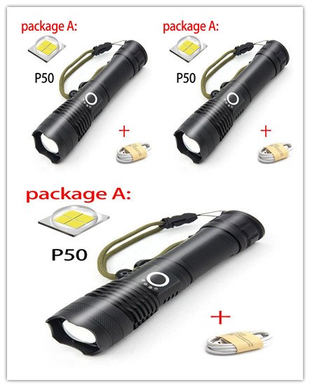 USB Charging Zoom P50 Flashlight USB Charging Zoom P50 Flashlight