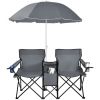 Portable Folding Picnic Double Chair With Umbrella